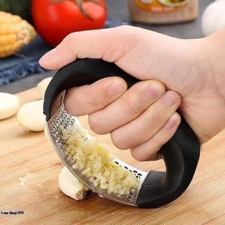 CuraFix Stainless Steel Garlic Rocker Press – Manual Garlic Crusher & Mincer