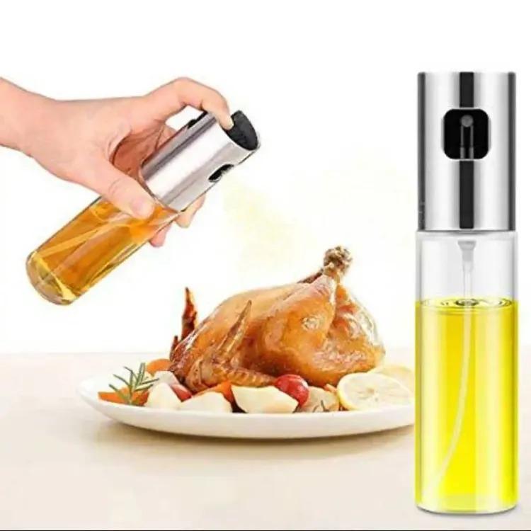 CuraFix Stainless Steel Oil Spray Bottle – Cooking Oil Sprayer Glass Oil Spray Bottle  for Cooking, Healthy Frying & BBQ Baking